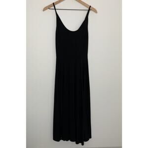 Reformation A-Line Fitted Scoop Neck Midi Length Dress Womens Small Black